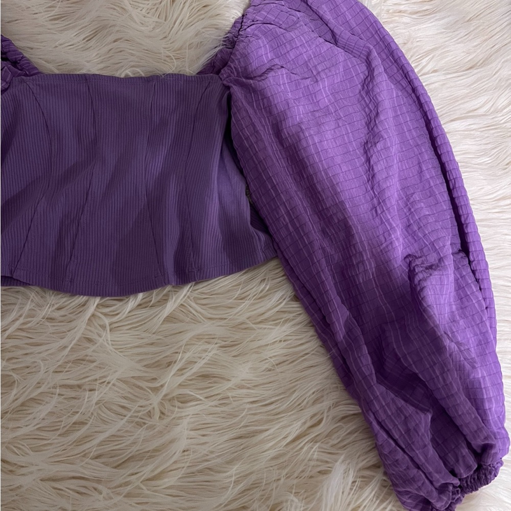 Urban outfitters purple bubble sleeve top